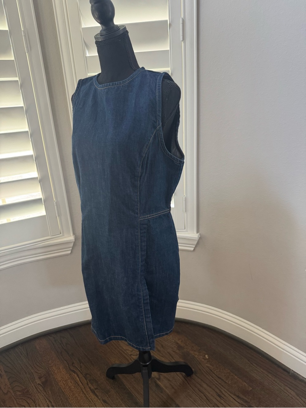 Zara Dark Blue Sleeveless Denim Mini Dress